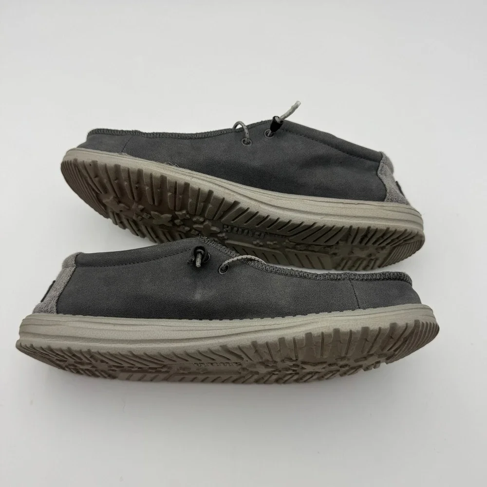 Hey Dude Wally Recycled Leather Quarry Mens 10 Grey Slip On Loafers 150202995